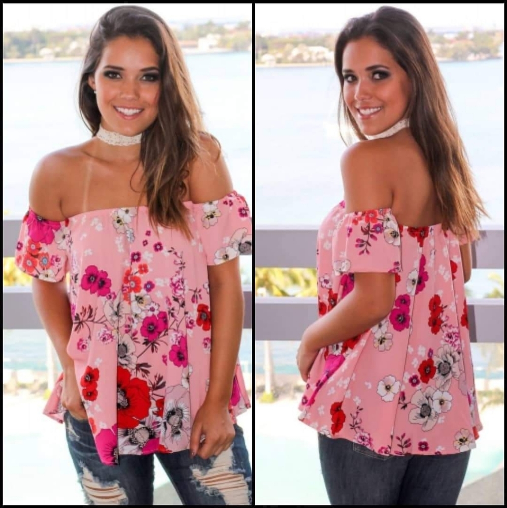 Pink Floral Off-th-Shoulder Top 🪷